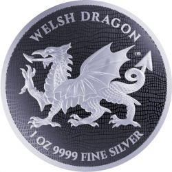 2$ Welsh Dragon - Heraldic Animal 1 oz Ag 999 2022 Niue