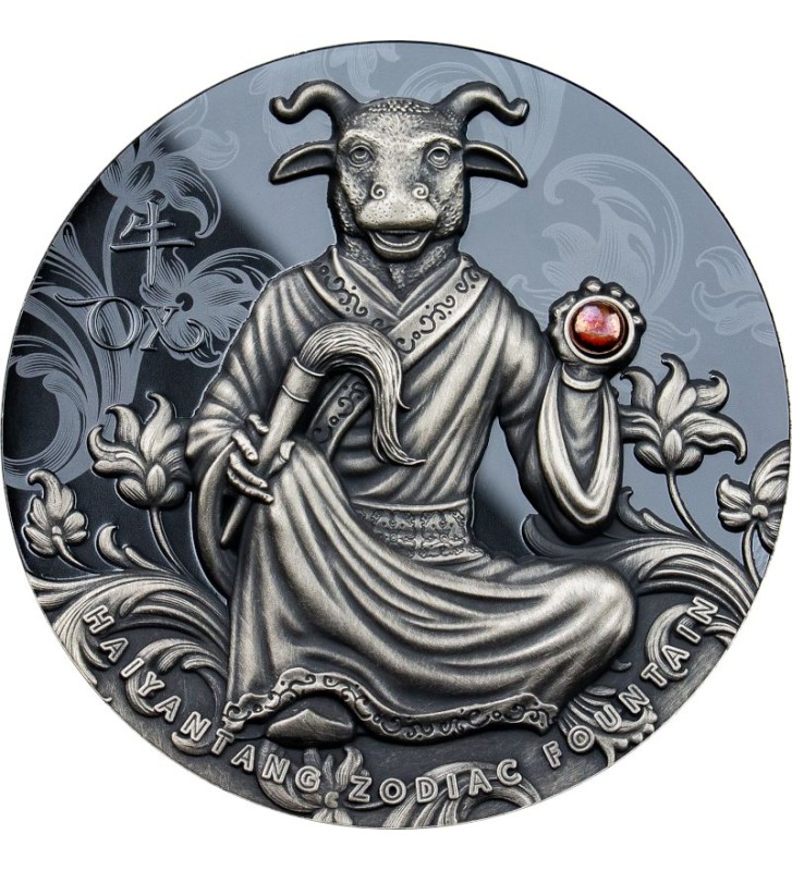 5$ Ox - Haiyantang Zodiac Fountain 3 oz Ag 999 2022 Niue 5$ Ox - Haiyantang Zodiac Fountain 3 oz Ag 999 2022 Niue