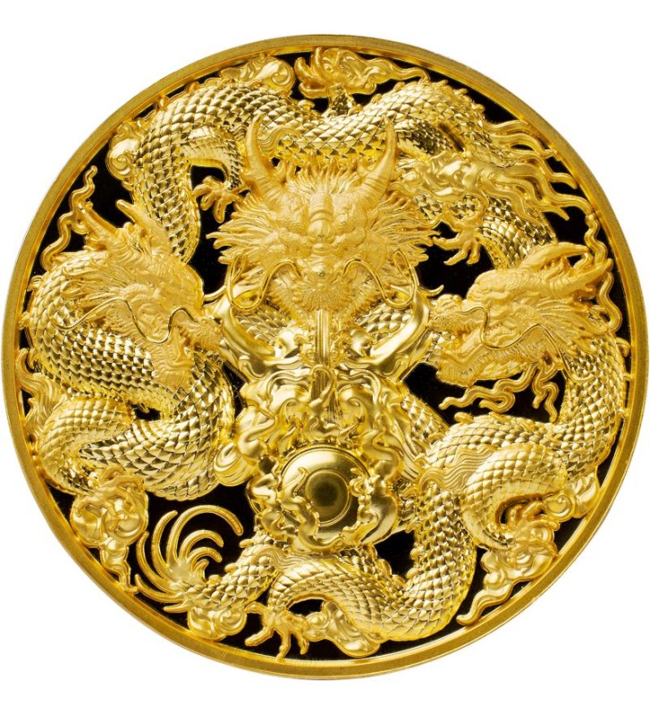 15000 Francs Triple Dragons 3 oz Ag 999 2022 Tchad 15000 Francs Triple Dragons 3 oz Ag 999 2022 Tchad