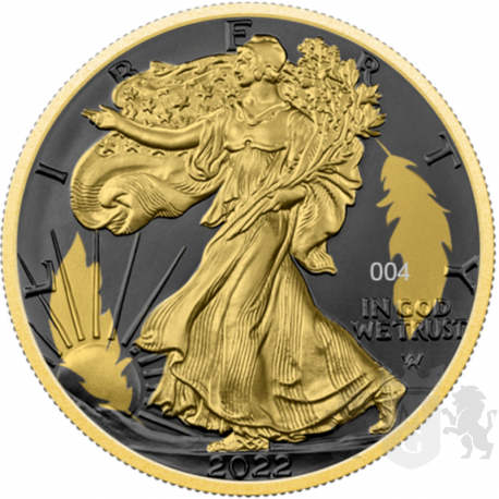 5$ American Eagle - Golden Ring 1 oz Ag 999 2022