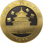 5$ Chinese Panda - Golden Ring 30 g Ag 999 2022