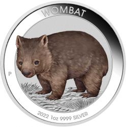 1$ Wombat kolor 1 oz Ag 999 2022 Australia