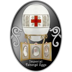1$ The Red Cross with Imperial Portraits Egg - Faberge 16,81 g Ag 999 2021