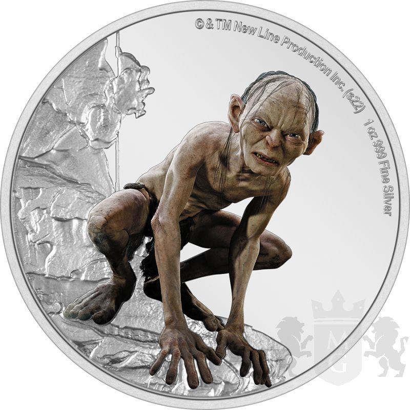 2$ Gollum - Władca Pierścieni 1 oz Ag 999 2022 Niue