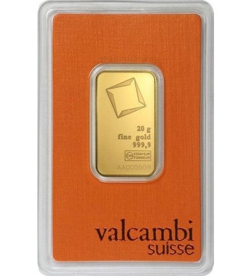 Sztabka Złota 24h Valcambi 20 g Au 999