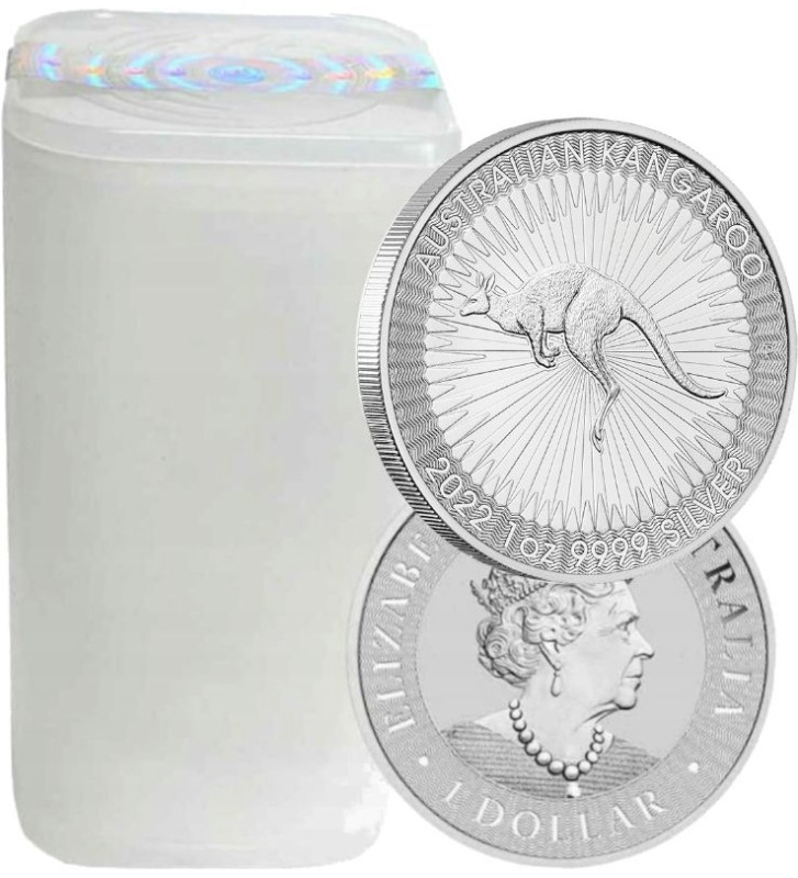1$ Australian Kangaroo 1 oz Ag 999 2022 tube x 25 pcs 1$ Australian Kangaroo 1 oz Ag 999 2022 tube x 25 pcs