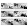 Polskie banknoty obiegowe: zestaw srebrnych monet 2022 6 x 1 oz Ag 999