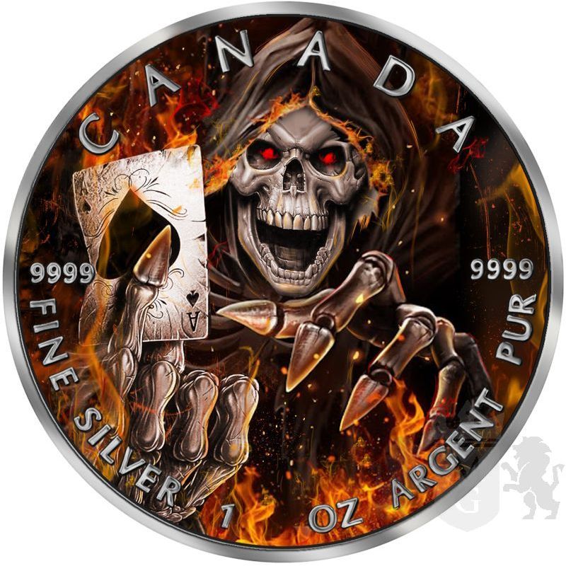 5$ GRIM REAPER Death Maple Leaf Armageddon V 1 oz  Canada 2022