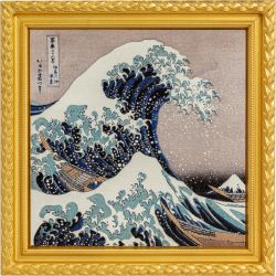 10000 Franków Wielka Fala u Wybrzeży Kanagawy - Hokusai 2 oz Ag 999 2022 - pozłacana