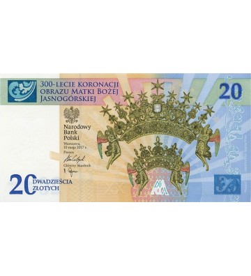 20 zł 300-Lecie Obrazu Matki Bożej Jasnogórskiej banknot kolekcjinerski