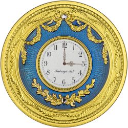 1$ Faberge - BLUE TABLE CLOCK