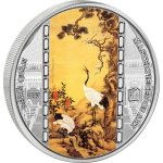 20$ Shen Quan, Pine, Plum i Cranes - Masterpieces of Art 3 oz Ag 999 2016