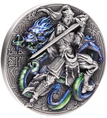 5$ Liu Bei - Chinese Heroes 2 oz Ag 999 2021 Niue