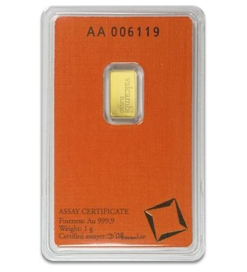 Gold Bar Valcambi 1 g, 24H
