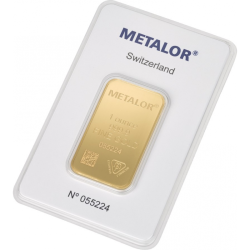 Sztabka złota Metalor 1oz 24H