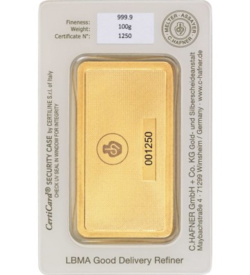 Sztabka złota C.Hafner 100g 24H