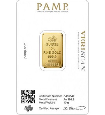 Sztabka złota PAMP 10g 24H