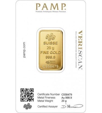 Sztabka złota PAMP 20g