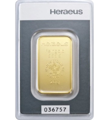 Gold Bar Heraeus 20g 24H