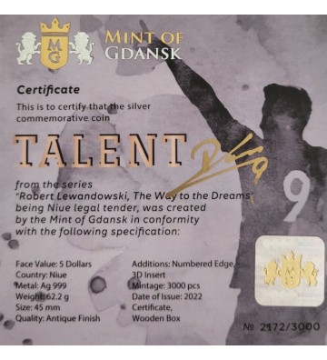 5$ Talent - Robert Lewandowski, The way to the dreams, Autograph
