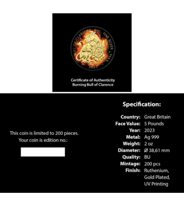 5£ Płonący Byk z Clarence - Królewskie Bestie Tudorów
