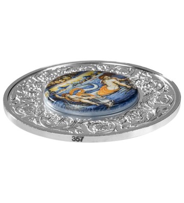 5€ Venus and Cupid Swimming on Dolphins - Maiolica