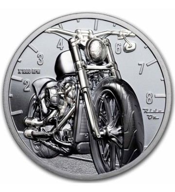 10$ Srebrny Motocykl