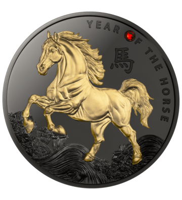 500 Francs Year of the Horse, Ruthenium - Chinese Calendar