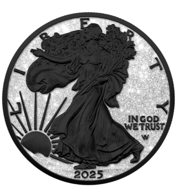 1$ Amerykański Orzeł - Czarna Platyna i Diamentowy Pył