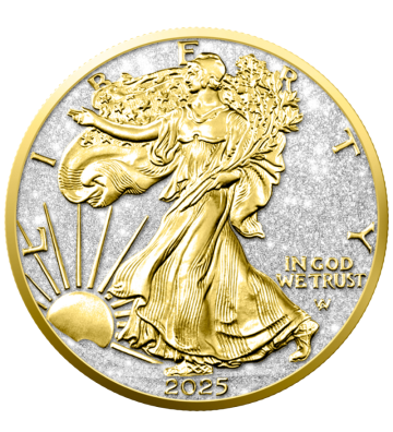 1$ American Eagle - Diamond Dust & 24k Gold