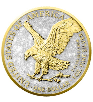 1$ American Eagle - Diamond Dust & 24k Gold