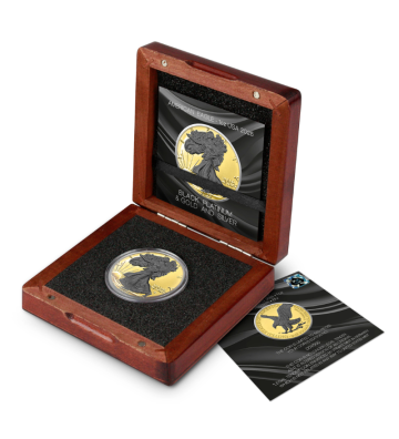 1$ American Eagle - Black Platinum Gold and Silver