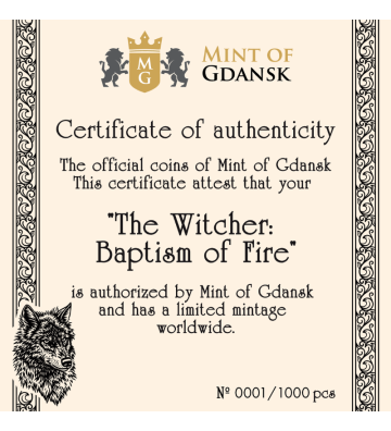 1000 Francs Baptism of Fire - The Witcher Book Series