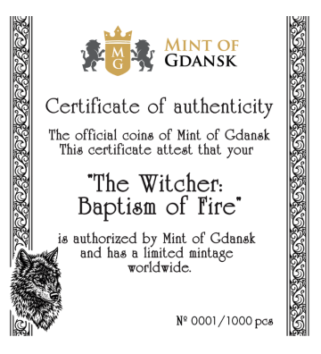 500 Francs Baptism of Fire - The Witcher Book Series