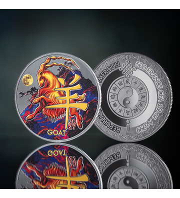 500 Francs Year of the Goat, Black Proof Special Edition - Lunar Zodiac