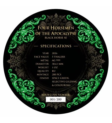 5 Thalers Black Horse, Space Green - Four Horsemen of the Apocalypse