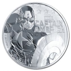 1$ Kapitan Ameryka, Marvel 1 oz Ag 999 2019