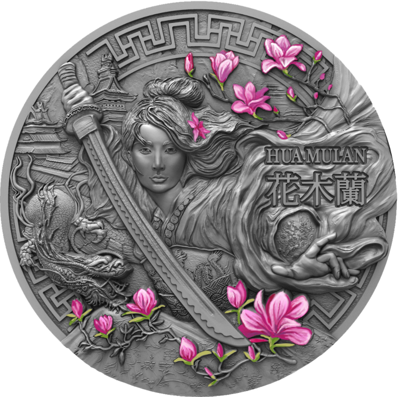 5$ Hua Mulan - Bohaterki 2 oz Ag 999 2021 Niue