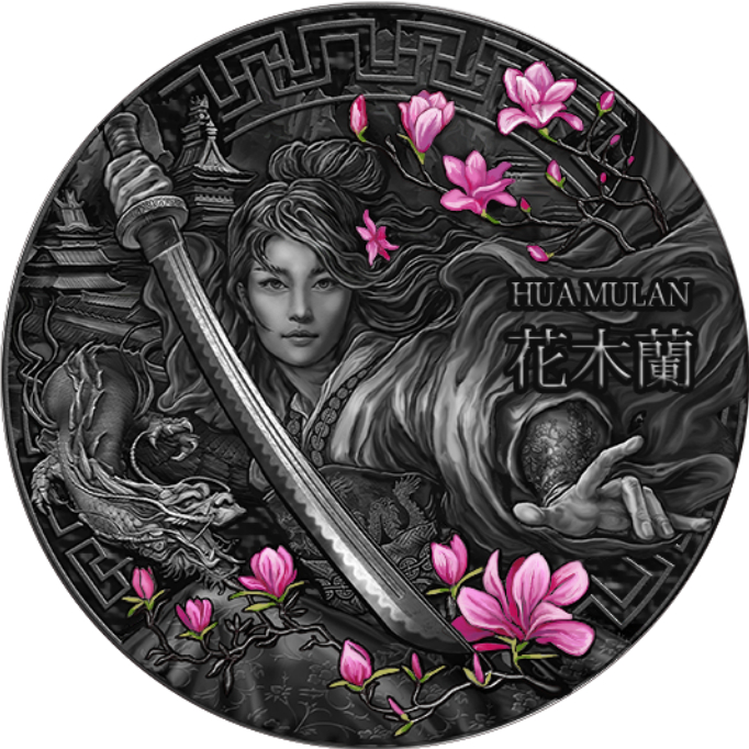 5$ Hua Mulan - Bohaterki 2 oz Ag 999 2021 Niue