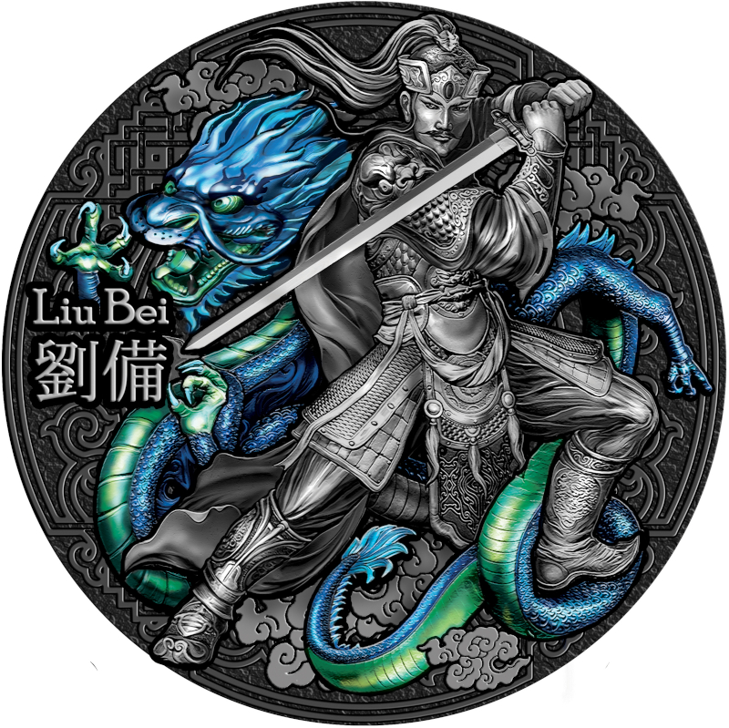 5$ Liu Bei - Chińscy Bohaterowie 2 oz Ag 999 2021 Niue