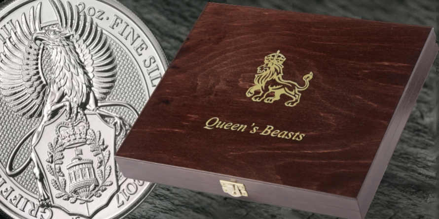 A box for 10 coins from the series Queen’s Beasts
