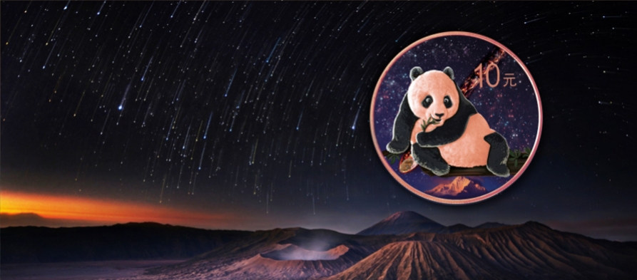 Chinese Panda with a piece of XVI-century meteorite
