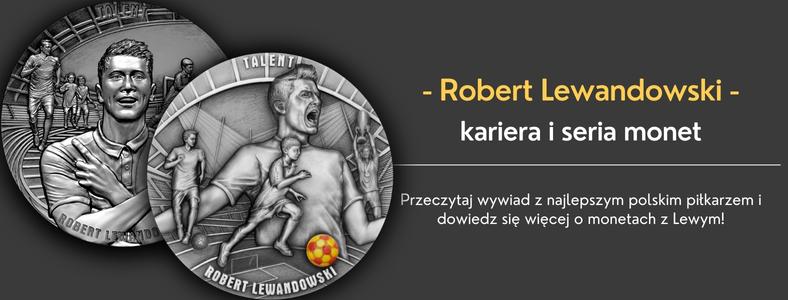 Coins with Robert Lewandowski and an interview with the footballer.
